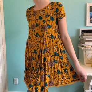 mustard yellow tunic/dress // urban outfitters